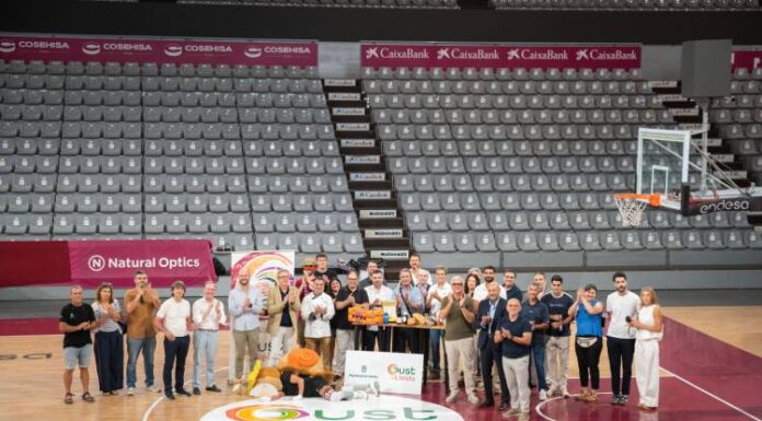 El Barris Nord estrena la nova pista amb la imatge de Gust de Lleida als cercles de tir lliure
