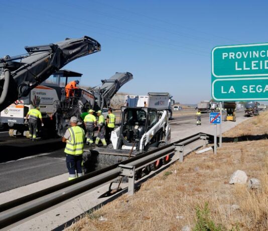 Comencen les obres de rehabilitació del ferm de l’A-2 entre Cervera i la Panadella