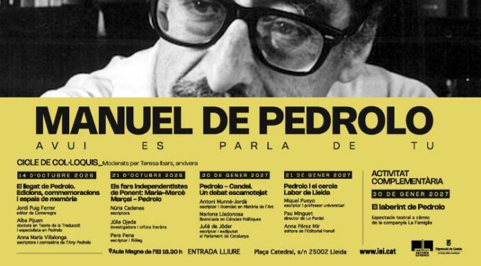 L’IEI reivindica la vigència de Manuel de Pedrolo amb un cicle de col·loquis sobre la seva obra, el seu pensament i el seu llegat